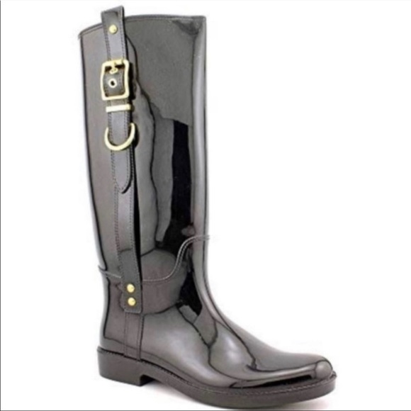 Coach Tasha Shiny Rainboots Size 8 - Picture 1 of 6